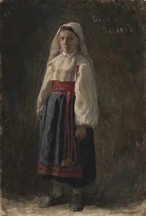 Framed Print : Girl in costume, 1864-1890. Creator: Carl Gustaf Hellqvist Framed Print : Girl in costume, 1864-1890. Creator: Carl Gustaf Hellqvist
