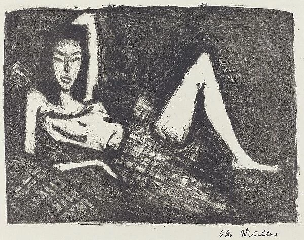 Girl on a Couch (Madchen auf dem Kanapee), 1921 / 1922. Creator: Otto Mueller