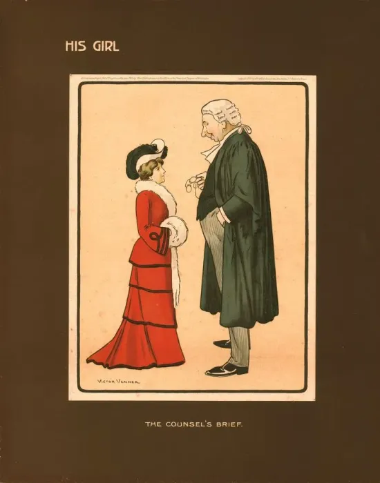 Framed Print : His Girl, The Counsels Brief. Creator: Victor Venner Framed Print : His Girl, The Counsels Brief. Creator: Victor Venner