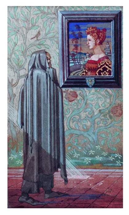 Framed Print : The Girl and the Death, 1916. Creator: Schnug, Leo (1878-1933) Framed Print : The Girl and the Death, 1916. Creator: Schnug, Leo (1878-1933)