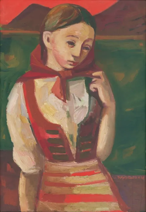 Framed Print : Girl from Detva, 1948. Creator: Bedrich Hoffstadter Framed Print : Girl from Detva, 1948. Creator: Bedrich Hoffstadter