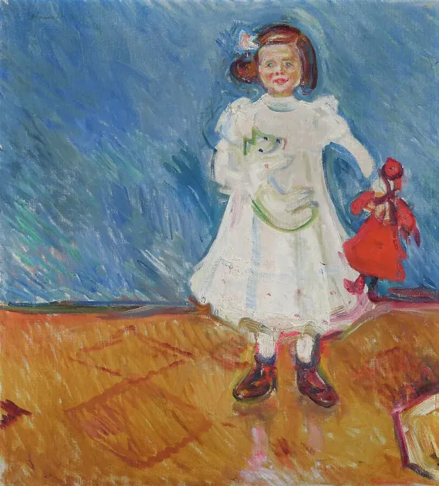 Framed Print : Girl with Doll, 1905. Creator: Munch, Edvard (1863-1944) Framed Print : Girl with Doll, 1905. Creator: Munch, Edvard (1863-1944)