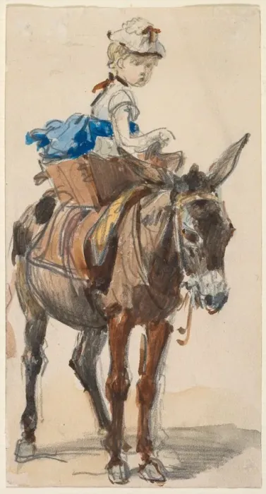 Framed Print : Girl on a Donkey. Creator: Isidore Pils (French, 1813 / 15-1875) Framed Print : Girl on a Donkey. Creator: Isidore Pils (French, 1813 / 15-1875)