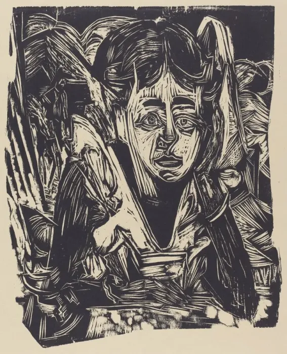 Framed Print : Girl Dreaming, 1918. Creator: Ernst Kirchner Framed Print : Girl Dreaming, 1918. Creator: Ernst Kirchner