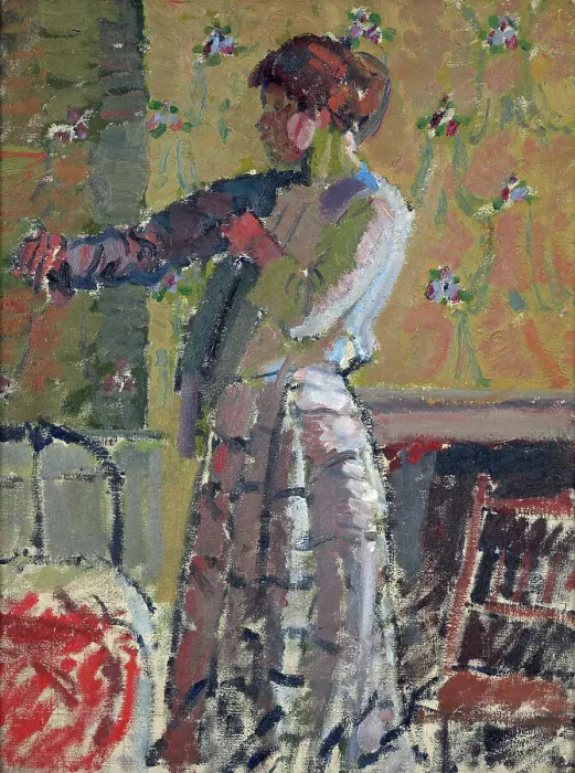 Framed Print : Girl dressing, c1912. Creator: Harold Gilman Framed Print : Girl dressing, c1912. Creator: Harold Gilman