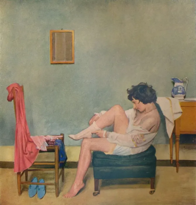 Framed Print : Girl Dressing, c20th century (1933). Artist: William Rothenstein Framed Print : Girl Dressing, c20th century (1933). Artist: William Rothenstein