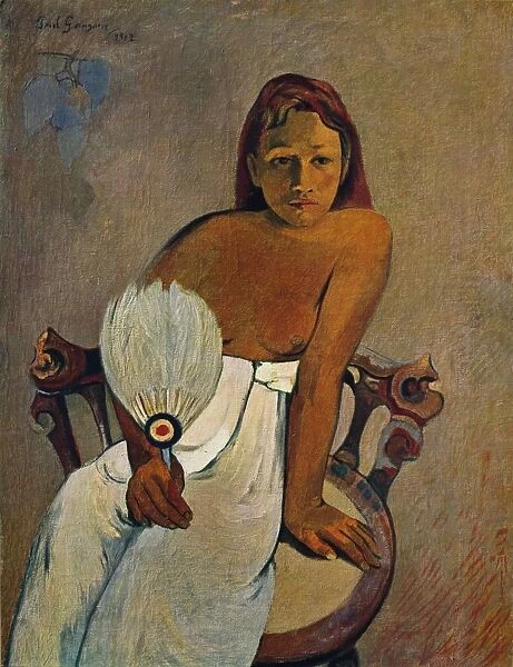 The Girl with a Fan, 1902. Artist: Paul Gauguin