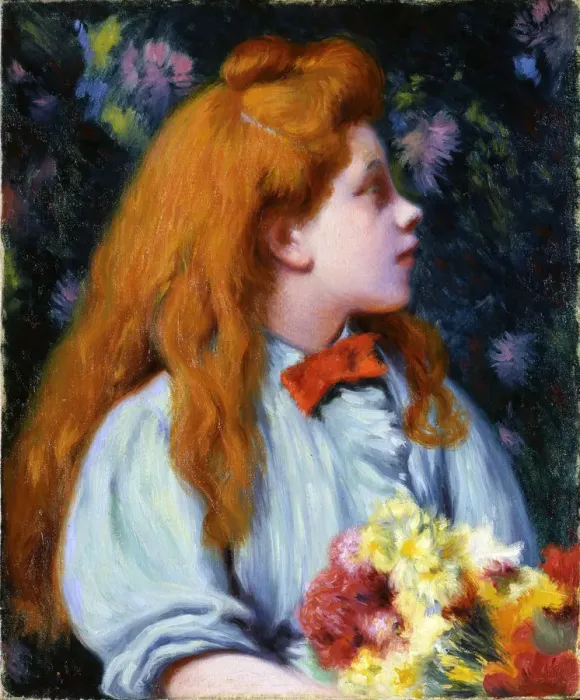 Framed Print : Girl with flowers Framed Print : Girl with flowers