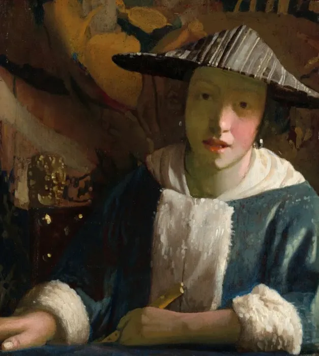 Framed Print : Girl with a Flute, probably 1665 / 1675. Creator: Jan Vermeer Framed Print : Girl with a Flute, probably 1665 / 1675. Creator: Jan Vermeer