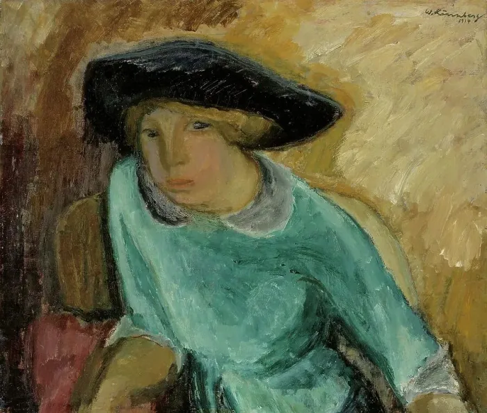 Framed Print : Girl in Green, 1914. Creator: William Lonnberg Framed Print : Girl in Green, 1914. Creator: William Lonnberg