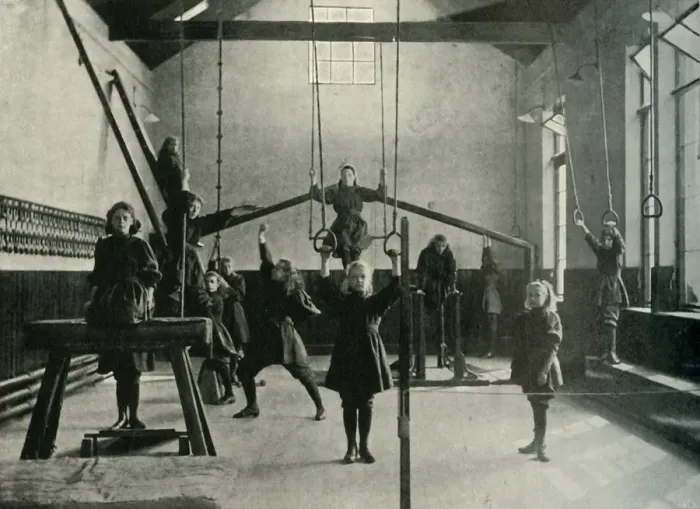 Framed Print : Girl Gymnasts at the Royal Institution for the Deaf and Dumb, Friar Gate, Derby, 1902 Framed Print : Girl Gymnasts at the Royal Institution for the Deaf and Dumb, Friar Gate, Derby, 1902
