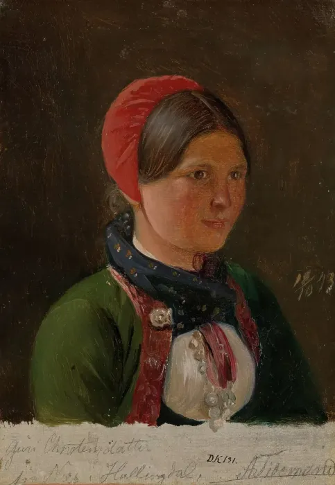Framed Print : Girl from Hallingdal, 1843. Creator: Adolph Tidemand Framed Print : Girl from Hallingdal, 1843. Creator: Adolph Tidemand