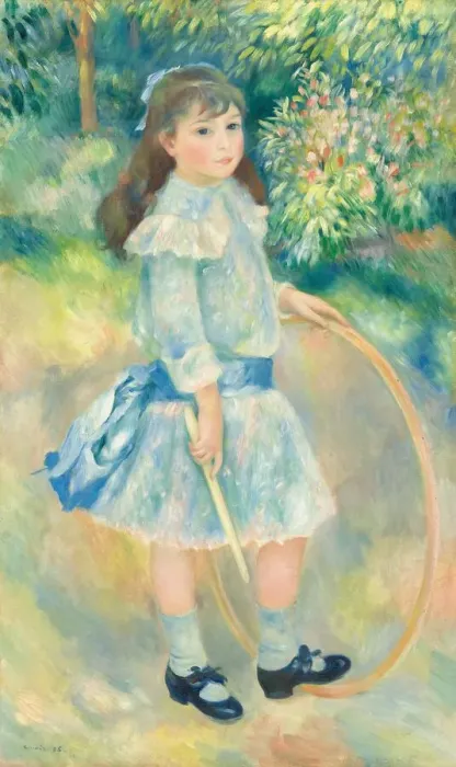 Framed Print : Girl with a Hoop, 1885. Creator: Pierre-Auguste Renoir Framed Print : Girl with a Hoop, 1885. Creator: Pierre-Auguste Renoir