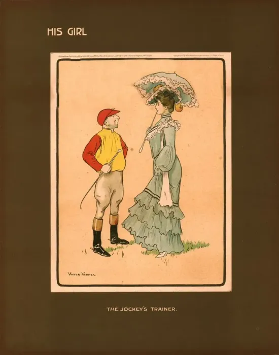 Framed Print : His Girl, The Jockeys Trainer. Creator: Victor Venner Framed Print : His Girl, The Jockeys Trainer. Creator: Victor Venner