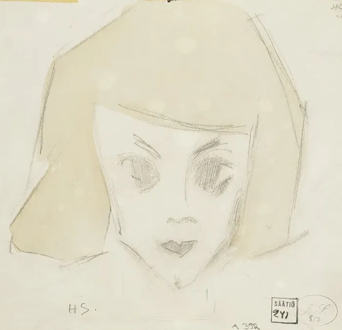 Framed Print : Girl with Large Eyes (Karin), 1928. Creator: Helene Schjerfbeck Framed Print : Girl with Large Eyes (Karin), 1928. Creator: Helene Schjerfbeck