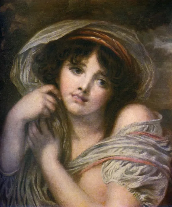 Framed Print : A Girl, late 18th century, (1912). Artist: Jean-Baptiste Greuze Framed Print : A Girl, late 18th century, (1912). Artist: Jean-Baptiste Greuze