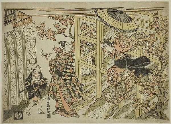 Girl Leaping from Kiyomizu Temple, c. 1765. Creator: Torii Kiyotsune