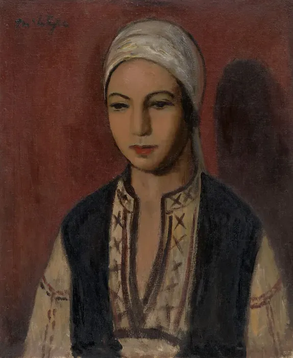 Framed Print : Girl in a peasant blouse, c1923. Creator: Raymond McIntyre Framed Print : Girl in a peasant blouse, c1923. Creator: Raymond McIntyre