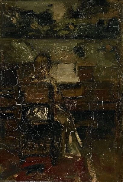 Girl at the piano, c.1889. Creator: Jacob Henricus Maris