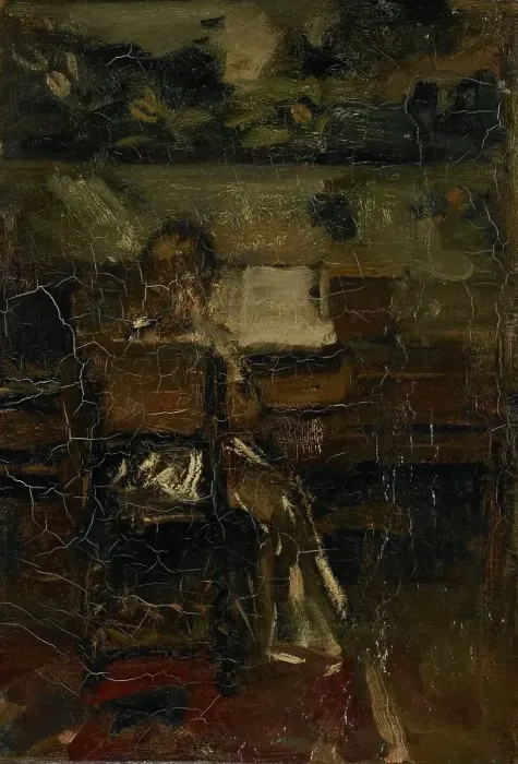 Framed Print : Girl at the piano, c.1889. Creator: Jacob Henricus Maris Framed Print : Girl at the piano, c.1889. Creator: Jacob Henricus Maris