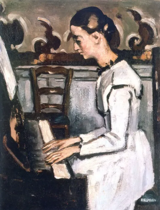 Framed Print : Girl at the Piano, The Overture to Tannhauser, detail, 1868. Artist: Paul Cezanne Framed Print : Girl at the Piano, The Overture to Tannhauser, detail, 1868. Artist: Paul Cezanne