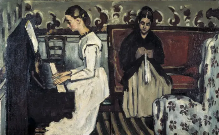 Framed Print : Girl at the Piano (Overture to Tannhauser), c1868. Artist: Paul Cezanne Framed Print : Girl at the Piano (Overture to Tannhauser), c1868. Artist: Paul Cezanne