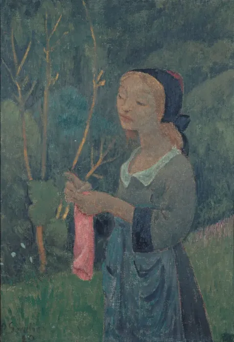 Framed Print : Girl with a Pink Stocking. Artist: Serusier, Paul (1864-1927) Framed Print : Girl with a Pink Stocking. Artist: Serusier, Paul (1864-1927)