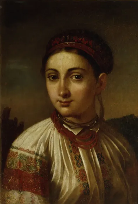 Framed Print : Girl from Podillia. Artist: Tropinin, Vasili Andreyevich (1776-1857) Framed Print : Girl from Podillia. Artist: Tropinin, Vasili Andreyevich (1776-1857)