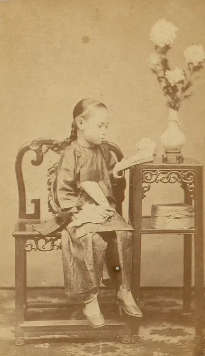 Framed Print : Girl Reading, 1870s. Creator: Unknown Framed Print : Girl Reading, 1870s. Creator: Unknown