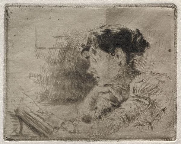 Girl Reading, 1883. Creator: Robert Frederick Blum (American, 1857-1903)