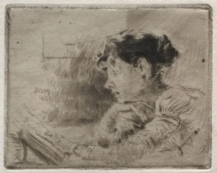Framed Print : Girl Reading, 1883. Creator: Robert Frederick Blum (American, 1857-1903) Framed Print : Girl Reading, 1883. Creator: Robert Frederick Blum (American, 1857-1903)