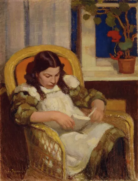 Framed Print : Girl Reading, 1909. Creator: Eero Jarnefelt Framed Print : Girl Reading, 1909. Creator: Eero Jarnefelt