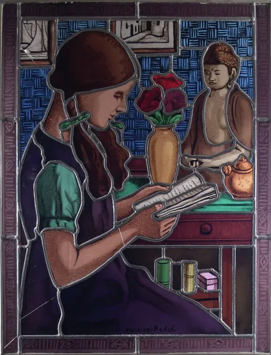 Framed Print : Girl reading, 1933. Creator: Juho Rissanen Framed Print : Girl reading, 1933. Creator: Juho Rissanen
