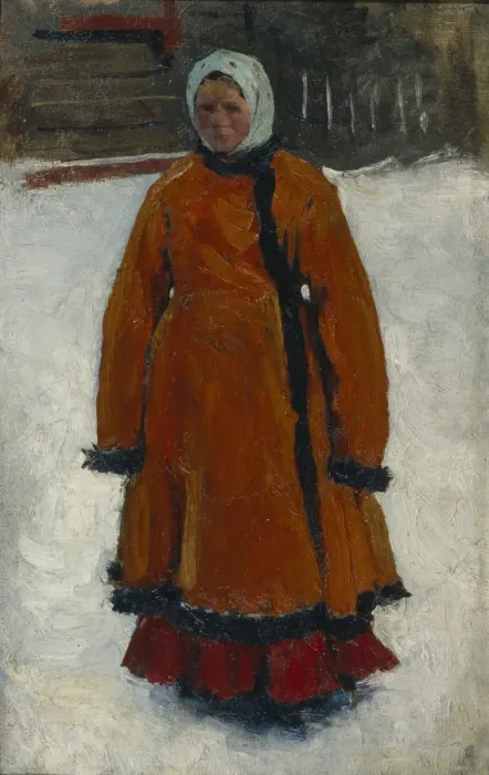 Framed Print : The Girl in the Red Fur Coat, 1903-1906. Artist: Ivanov, Sergei Vasilyevich (1864-1910) Framed Print : The Girl in the Red Fur Coat, 1903-1906. Artist: Ivanov, Sergei Vasilyevich (1864-1910)