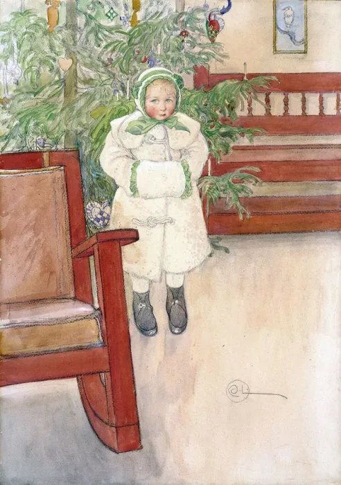 Framed Print : Girl and rocking chair, 1907. Artist: Larsson, Carl (1853-1919) Framed Print : Girl and rocking chair, 1907. Artist: Larsson, Carl (1853-1919)