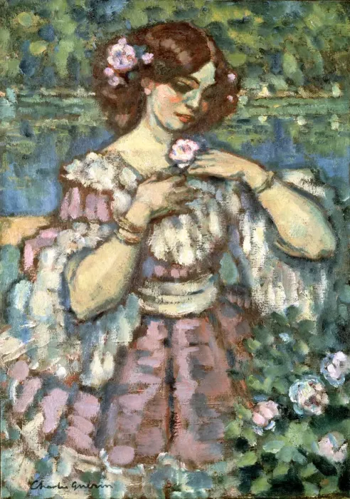 Framed Print : Girl With a Rose, 1901 Framed Print : Girl With a Rose, 1901