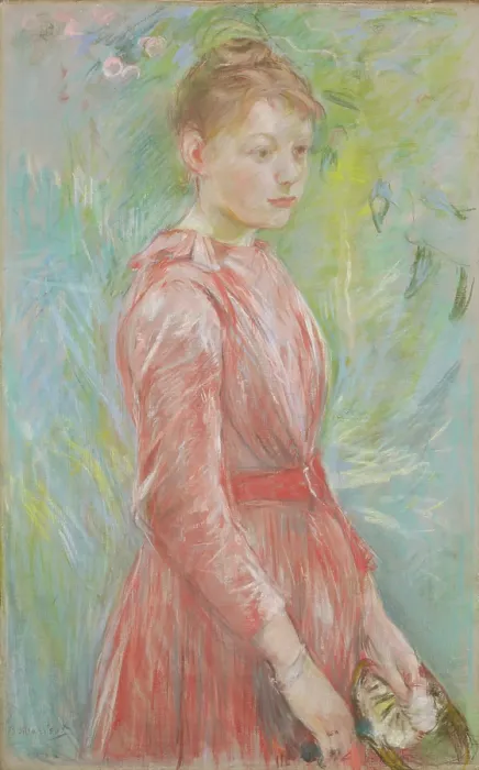 Framed Print : Girl in Rose Dress, 1888. Creator: Morisot, Berthe (1841-1895) Framed Print : Girl in Rose Dress, 1888. Creator: Morisot, Berthe (1841-1895)
