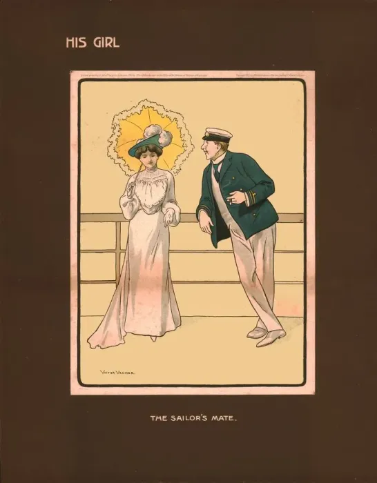 Framed Print : His Girl, The Sailors Mate. Creator: Victor Venner Framed Print : His Girl, The Sailors Mate. Creator: Victor Venner