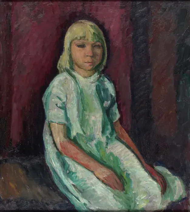 Framed Print : Girl Seated, 1916. Creator: William Lonnberg Framed Print : Girl Seated, 1916. Creator: William Lonnberg