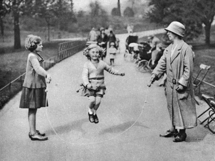 Framed Print : Girl skipping, Hyde Park, London, 1926-1927 Framed Print : Girl skipping, Hyde Park, London, 1926-1927