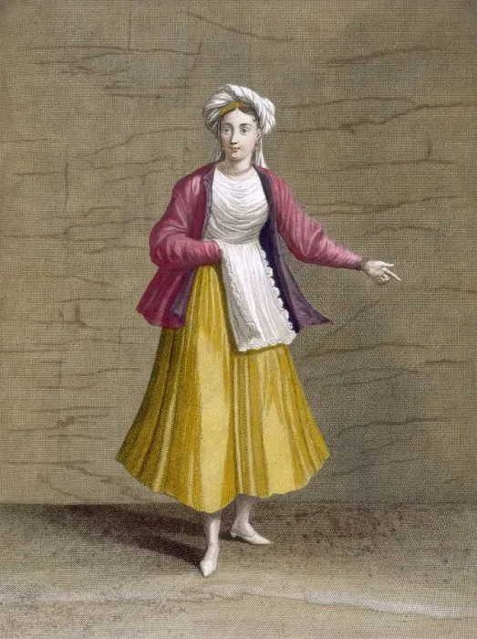 Framed Print : Girl from St. John of Patmos, pub. C1707. Creator: Gerard Scotin (1671-1716) Framed Print : Girl from St. John of Patmos, pub. C1707. Creator: Gerard Scotin (1671-1716)
