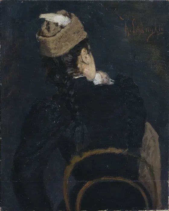 Framed Print : A Girl Student, 1890s. Artist: Savitsky, Konstantin Apollonovich (1844-1905) Framed Print : A Girl Student, 1890s. Artist: Savitsky, Konstantin Apollonovich (1844-1905)