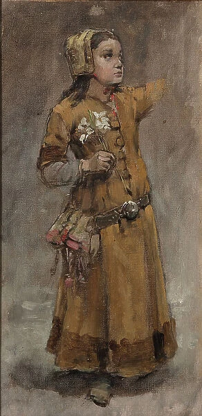 A Girl. Study for Valdemar Atterdag Holding Visby to Ransom, 1882. Creator: Carl Gustaf Hellqvist