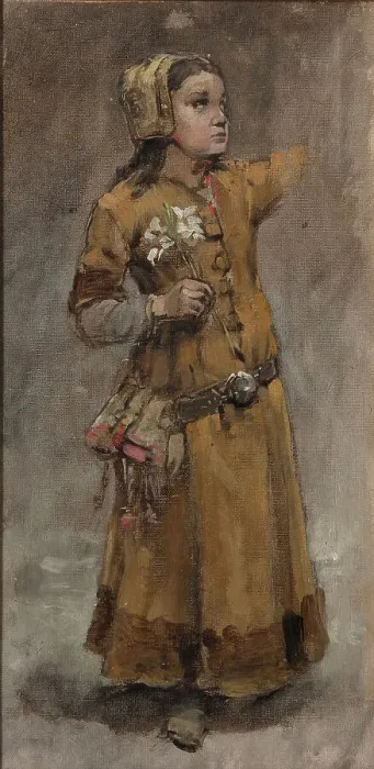 Framed Print : A Girl. Study for Valdemar Atterdag Holding Visby to Ransom, 1882. Creator: Carl Gustaf Hellqvist Framed Print : A Girl. Study for Valdemar Atterdag Holding Visby to Ransom, 1882. Creator: Carl Gustaf Hellqvist