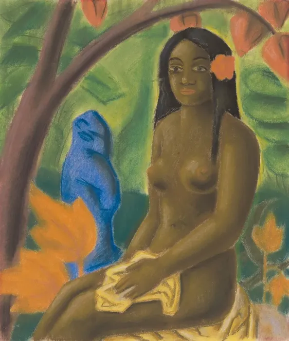 Framed Print : Girl from Tahiti, around 1930. Creator: Mikulas Galanda Framed Print : Girl from Tahiti, around 1930. Creator: Mikulas Galanda