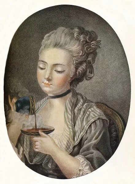 Girl Taking Coffee, c1774. Artist: Louis Marin Bonnet