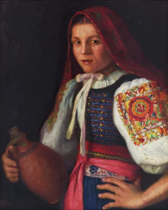 Framed Print : Girl from Trencin (Girl from Tepla), 1924. Creator: Stefan Straka Framed Print : Girl from Trencin (Girl from Tepla), 1924. Creator: Stefan Straka
