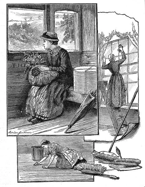 Girl on her way to starting work in domestic service, 1884. Artist: Marian Gardiner