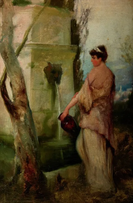 Framed Print : Girl at the Well, 1880s. Creator: Henryk Siemiradzki Framed Print : Girl at the Well, 1880s. Creator: Henryk Siemiradzki