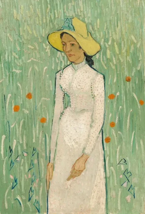 Framed Print : Girl in White, 1890. Creator: Vincent van Gogh Framed Print : Girl in White, 1890. Creator: Vincent van Gogh